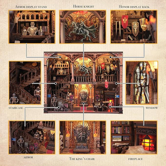 Miniature Book Nook Kit - DIY Tiny House with LED Lights & USB-C Port 🏠✨ | Creative Bookshelf Décor, Mindful Craft Gift for Adults & Teens