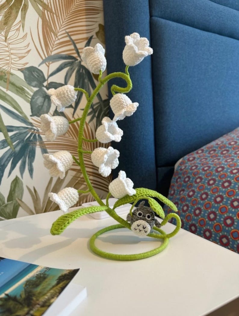 Crochet flower,Muguet,Totoro,Light,Decoration light, Bedroom light, Cozy light, Boho Style lighting gift, Ambient light for Home decor