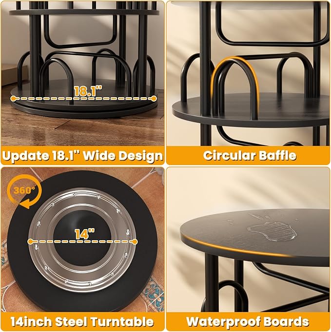 Smart Corner Solution: 6-Tier Rotating Bookshelf with Huge Capacity 🔄📖