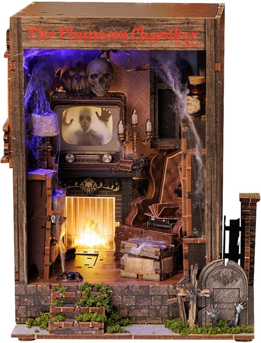 DIY Haunted House Book Nook Kit with LED Lights 🕸️✨ | 3D Miniature Dollhouse Craft for Adults & Teens