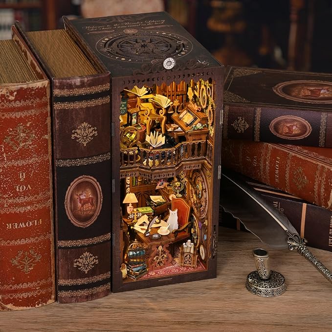 Magic Book Nook DIY Kit ✨ Miniature Library with LED Lights