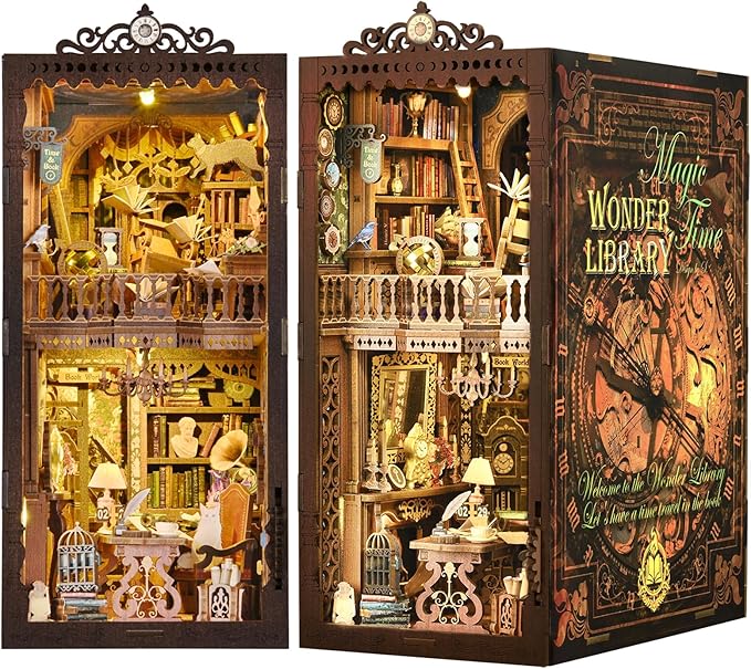 Magic Book Nook DIY Kit ✨ Miniature Library with LED Lights
