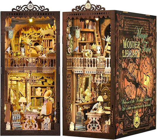 Magic Book Nook DIY Kit ✨ Miniature Library with LED Lights