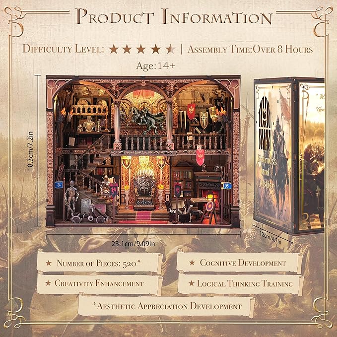 Miniature Book Nook Kit - DIY Tiny House with LED Lights & USB-C Port 🏠✨ | Creative Bookshelf Décor, Mindful Craft Gift for Adults & Teens