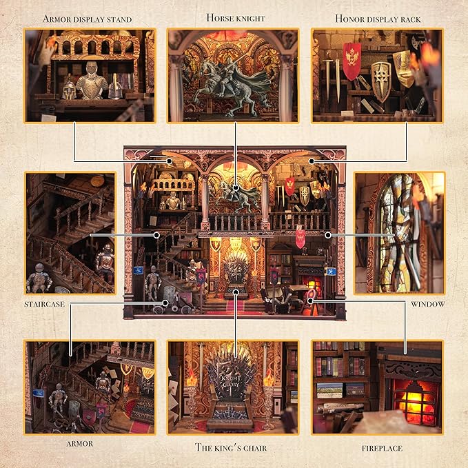 Miniature Book Nook Kit - DIY Tiny House with LED Lights & USB-C Port 🏠✨ | Creative Bookshelf Décor, Mindful Craft Gift for Adults & Teens