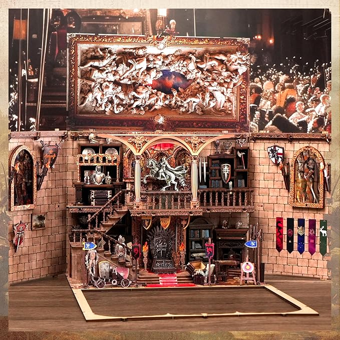 Miniature Book Nook Kit - DIY Tiny House with LED Lights & USB-C Port 🏠✨ | Creative Bookshelf Décor, Mindful Craft Gift for Adults & Teens