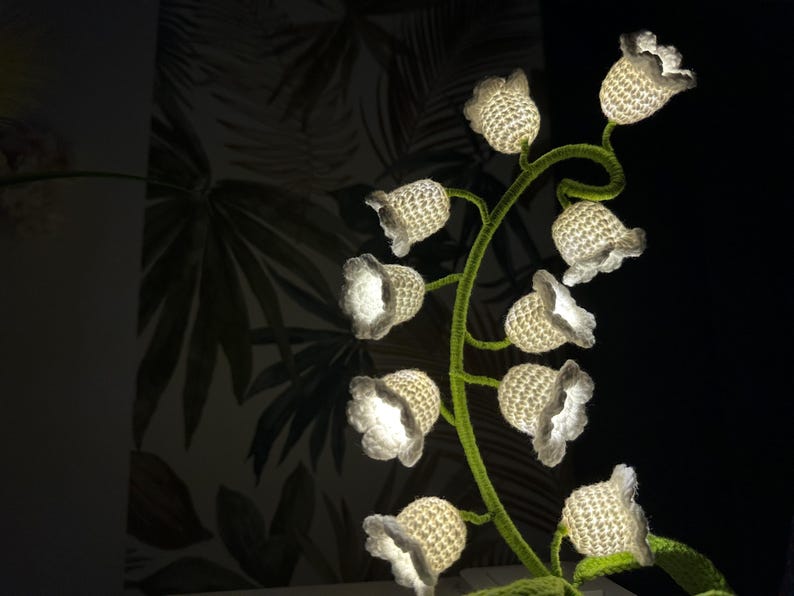 Crochet flower,Muguet,Totoro,Light,Decoration light, Bedroom light, Cozy light, Boho Style lighting gift, Ambient light for Home decor