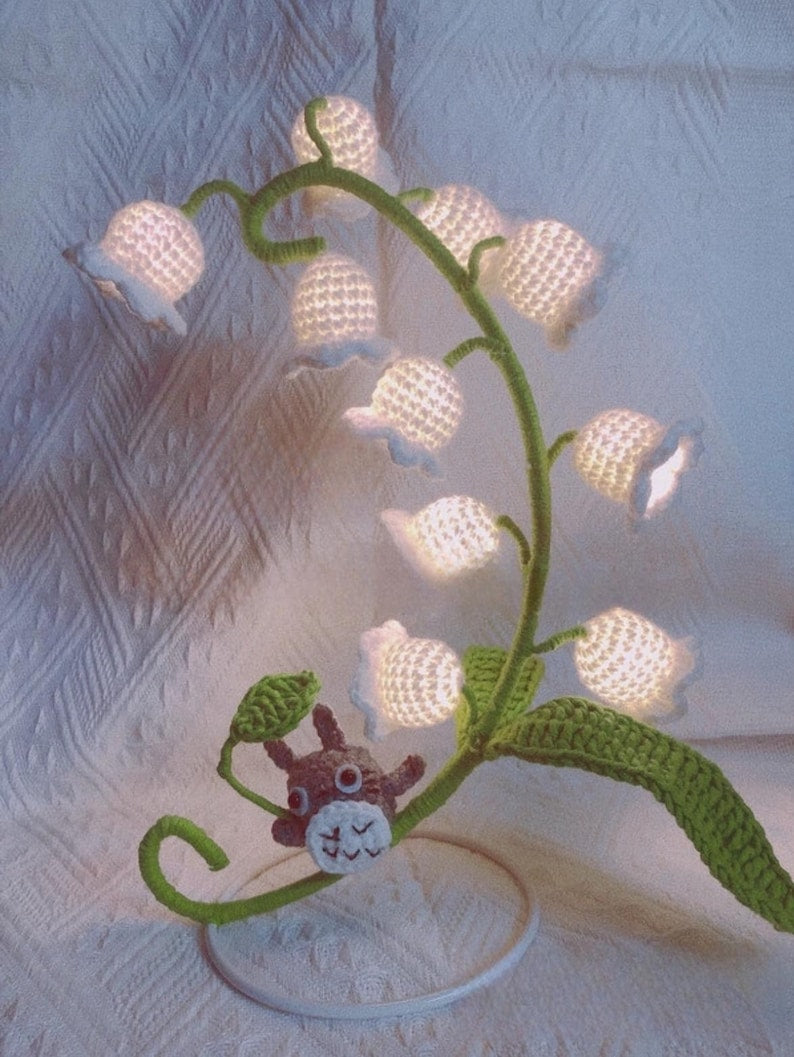 Crochet flower,Muguet,Totoro,Light,Decoration light, Bedroom light, Cozy light, Boho Style lighting gift, Ambient light for Home decor