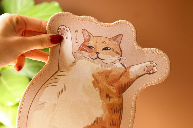 Chonky Orange Cat Mousepad 26x15cm