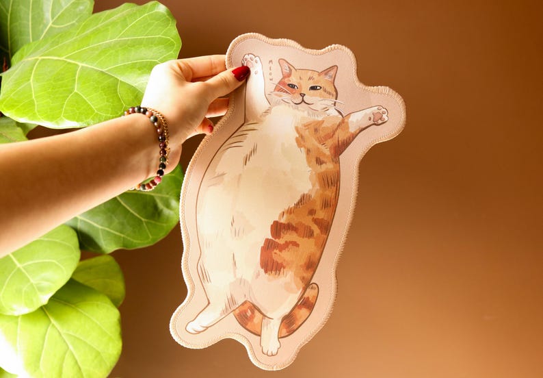 Chonky Orange Cat Mousepad 26x15cm